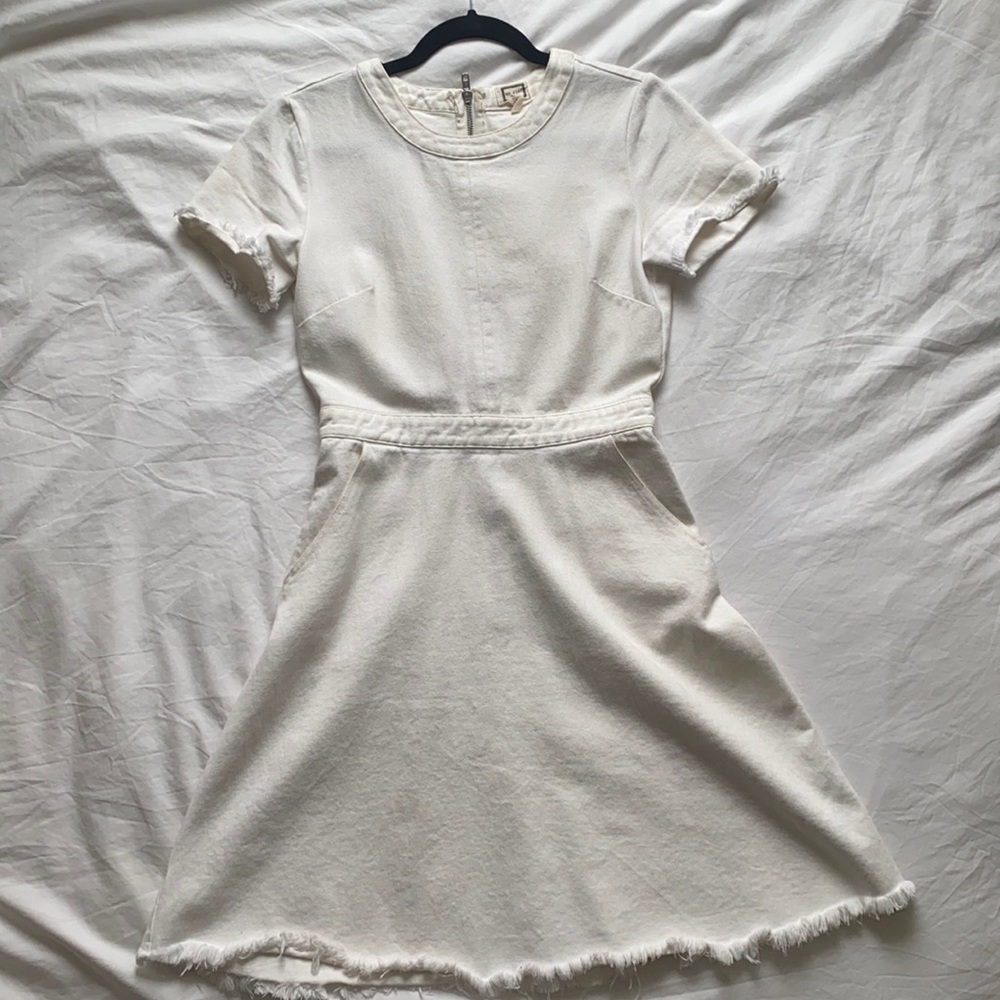 vintage off-white denim dress